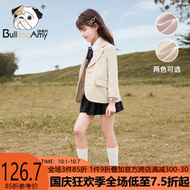 Girls small suit 2021 autumn new foreign style suit Net red suit British style childrens coat spring and autumn