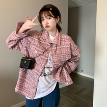 European Station Early Spring new 2022 Netred Polo collar ultra-looking blouse Vintage Port Wind Needle Weaselwear Jacket Woman