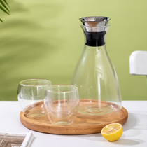  Double insulation glass 4 simple transparent water cups Household living room drinking water cups Teacup cold water pot set