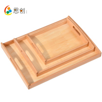 Monte Montessori early to teach everyday life Wooden Trays Nursery School Parenting Activities Beech Mummy Toys