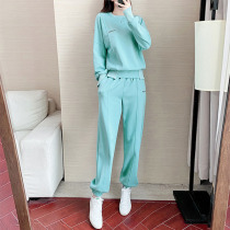 Spring clothing new casual fashion sports suit women pure cotton Korean version with slim dancing and clothing two sets of European goods upscale