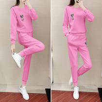 Spring Style Casual Fashion Sports Suit Women Han Version Pure Cotton Slim Dancing Two Sets Net Red Temperament