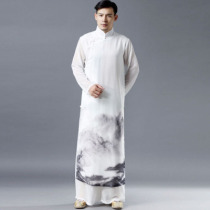 Chinese style Tang suit improved Chinese style mens clothing Chinese style mens Republic of China long shirt chiffon cloak jacket National style ancient costume Road robe