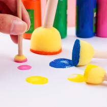 Round sponge seal paint brush rubbings childrens art tools painting materials graffiti mushroom stick painting brush 1