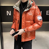 2021 new winter mens down jacket thick tide brand short tooling Korean version of the trend handsome bright coat