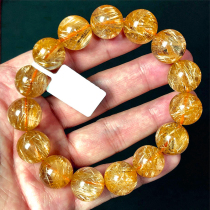 Natural Brazilian gold crystal bracelet female gold crystal yellow crystal yellow crystal shipment bead couple gift