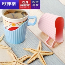 Yi Jie cup holder disposable paper cup cup holder Cup drag plastic cup cover heat insulation anti-hot office household 6 9665