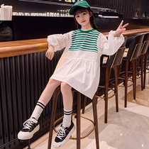 Girl Dress Girl Dress Spring Autumn 2022 New Little Girl Pure Cotton Loose Foreign Air Skirt Long Sleeve Thin Princess Dress