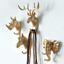 Nordic Deer Head Free Punch Hooks Powerful Viscose Animal Expansion Screws Wall-mounted Decoration Into Door Wall Decorated Key Racks