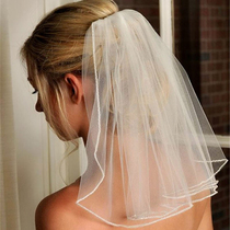 Korean bride short veiled gauze wedding dress headwear travel small yarn photography wedding accessories