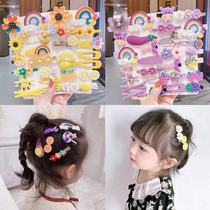 (Cartoon hairclip 14-piece set) ice cream sunflower hairpin Korean Princess cute flower headdress hair accessory