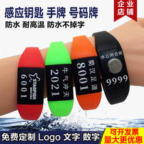 Custom Silicone Hand Card Number Card Sauna Shower Locker locker Locker Induction Lock Key Foot Bath Upmarket Bracelet