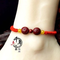 2022 nian Tiger year of Jupiter tiger mascot cinnabar quan ma preserving old red anklets men section