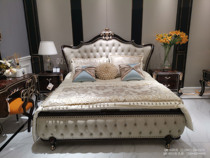 Eurostyle French style solid wood neoclassical furniture Lafie red FB08 large bed double bed and bed head cabinet