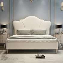 American light luxury solid wood bed 1 8 meters master bedroom double bed European soft bag princess bed Italian modern simple wedding bed