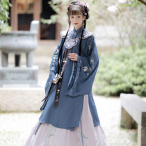  Original Ming Hanfu female cabbage cloud shoulder full set of super fairy Chinese style ancient costume three-piece kimono skirt suit