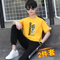 13 Teen summer suit Boy 12-15 years old High school junior high school student big boy summer dress 14 Handsome short-sleeved t-shirt