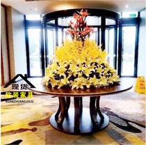 Hotel shopping mall lobby table sales department Feng Shui Taiwan flower round table flower art soft dress flower arrangement big round table