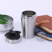 Double 304 stainless steel thermos cup shaking Cup fitness exercise water cup men milkshake stirring protein shake powder Cup