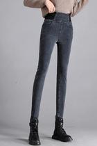  Korean elastic waist jeans women are thin and tall 2021 spring and autumn new Korean slim high waist small feet pencil pants