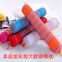 Lengthened large number old coarse cloth to repair cervical spine round neck-neck pillow Cervical Spine Pillow Candy Pillow Spinal Pillow buckwheat pillow