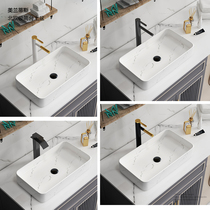 Nordic jazz White small size table basin Rectangular washbasin set Home ceramic washbasin small balcony basin