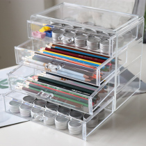 Desktop stationery storage box transparent study dormitory multifunctional pen holder student supplies tape storage box large capacity