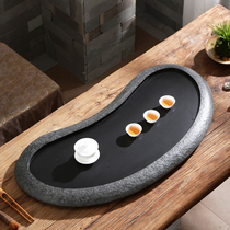 Wu Jinshi tea tray Whole piece natural household size tea table Original stone tea sea drainage tea tray Simple tea set