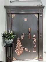  Pure copper door door panel Stainless steel copper plated embossed brushed bronze retro decal More than one year Metal material