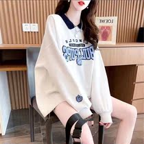 Spring big code 2022 new polo collar pregnant womens wee womens damp early spring pregnant women clothes loose and thin coat