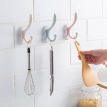 Free Punch Hood Hook Wall-mounted Increased Thickened Door Rear Hook Bathroom Wool Towel Rack Hanging Clothes Hook Hood Cap Rack
