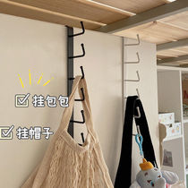Card Clip Kitchen Hook Iron Art Cabinet Containing Finishing Hook Free of perforated shelf Multi-functional hanging clothes hook