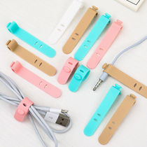 Colorful silicone strap headphone wire storage line strapping with network wire data wire finishing buckle set wire harness