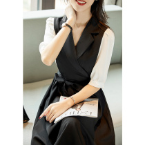 Various occasions real wear beautiful temperament 2021 summer new lace waist slim workplace suit dress