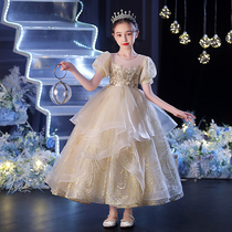 Girls dress foreign children princess dress puffy gauze flower girl wedding host piano playing clothes summer
