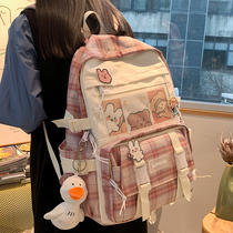 School bag Female Japanese ins style campus JK plaid backpack Korean version Harajuku ulzzang junior high school student backpack