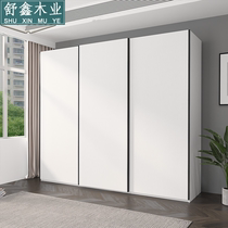 Custom large wardrobe Nordic bedroom sliding door wardrobe Simple modern plate type 1 8m2m two sliding doors 2 4m three doors