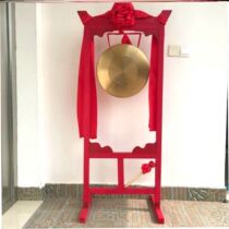 Flower window gongs and drums a set of gongs with wooden shelves gongs and drums
