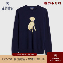 Brooks Brothers Booker Brothers Men's Winter New Wool Black Thin Long Sleeve Knitted Sweater