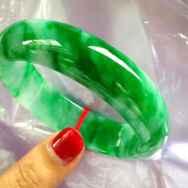 Natural Burmese round jade bracelet clear water jade bracelet imperial green ice glutinous seed jade bracelet childrens model