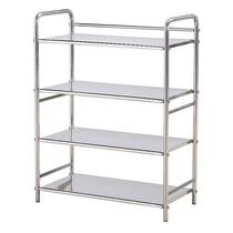 304 stainless steel shoe rack 4-layer thickened simple household multi-layer assembly Economical dormitory dust-proof living room shelf