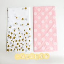 Net red childrens birthday party disposable tablecloth cartoon background dessert table layout scene decoration tablecloth tableware