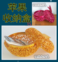 Aluminum thread crafts big apple fruit open lid large small storage box creative gift Christmas gift new special price