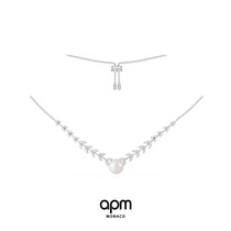 APM Monaco pearl necklace womens light luxury luxury premium petal collarbone sweater necklace womens gift