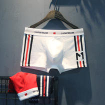 Three clothes in waist pure cotton U Convex Sacks Bag Large Flat Corner Pants Business Fashion Trend Four-corner Striped Big Underpants Underpants