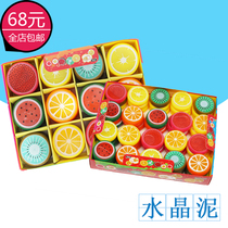 Fruit Crystal mud diy handmade creative color mud 6-color childrens toys transparent jelly mud ramen set slug mud