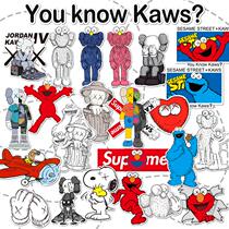 KAWS Sesame Street European and American Fashion Brand Personalized Luggage Sticker Sanded Surface Special Waterproof luggage case Computer 23