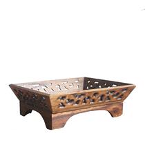 Thai wood dried fruit pan Chinese style retro home for creative living room solid wood fruit basin tea table rectangular fruit basket
