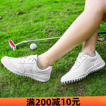 New womens golf shoes waterproof non-slip breathable sports leisure white fixed nail microfiber womens shoes