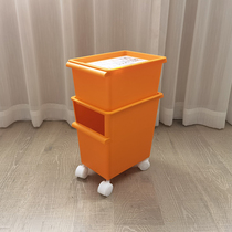 Mak Baolong wheeled storage box with lid Childrens building blocks puzzle storage box Double-layer toy storage box
